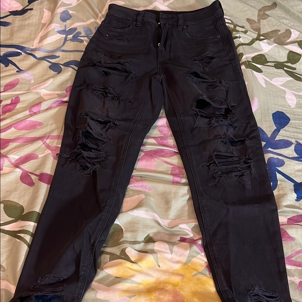 American Eagle Outfitters Black Ripped Skinny Jeans